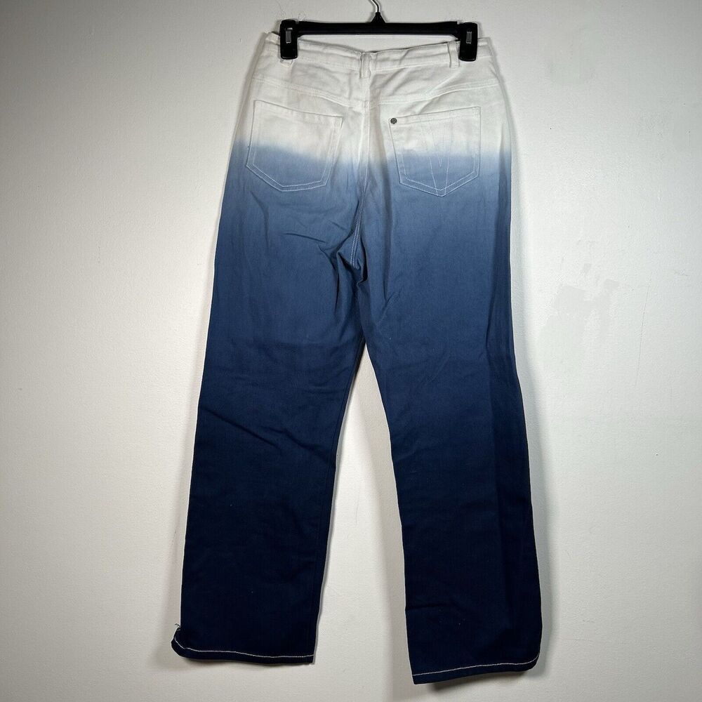 VEDA Colorblock Eclipse Jeans Pants Button Ombre Denim High Rise Wide Leg Size 4 - Picture 3 of 8